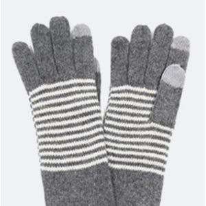 Cute Long Gray Gloves with Touch Screen Finger Tip